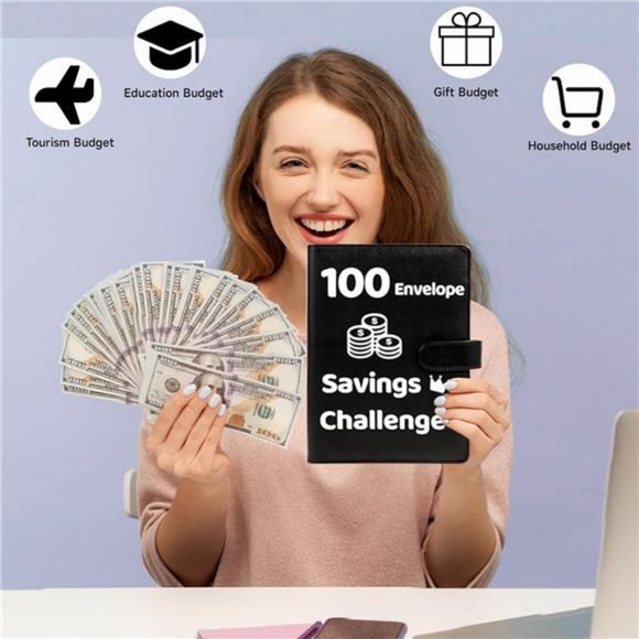 100 Envelopes Money Saving Challenge Laminated Budgeting Planning Tracker - Picture 4 of 8